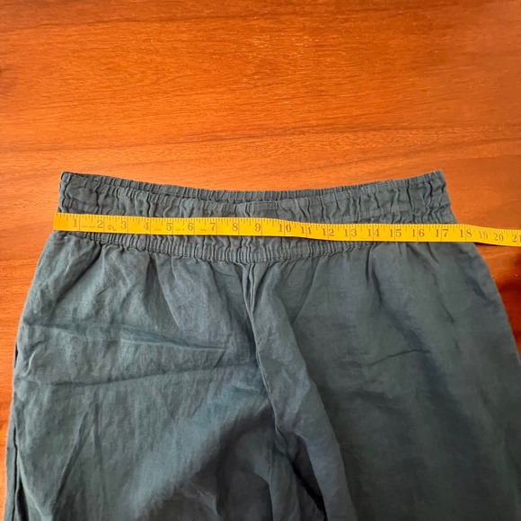 Anthropologie Linen Extra Wide Leg Lounge Pants XL NWT Boho Earthy Beach Blue - Picture 10 of 13